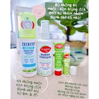 Xịt chống muỗi đốt côn trùng căn, gel bôi nốt muỗi đốt squito-free