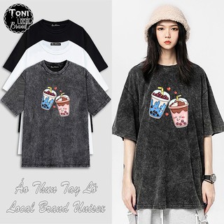 Áo Thun TRÀ SỮA Tay Lỡ Local Brand Cotton 100% nam nữ form rộng Unisex (AT5050L - Kèm Video Ảnh Thật) (Toni.Brand)