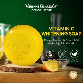 VIBRANT GLAMOUR Xà phòng rửa mặt chứa Vitamin C Làm sạch sâu làm sáng da chống vết thâm 100g