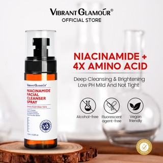 VIBRANT GLAMOUR Niacinamide Sữa rửa mặt làm trắng da 4X Axit amin Xịt làm sạch sâu 100ML