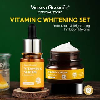 VIBRANT GLAMOR Tinh chất dưỡng da mặt Vitamin C + kem vitamin C giúp làm sáng, loại bỏ mụn, xóa tàn nhang và dưỡng ẩm