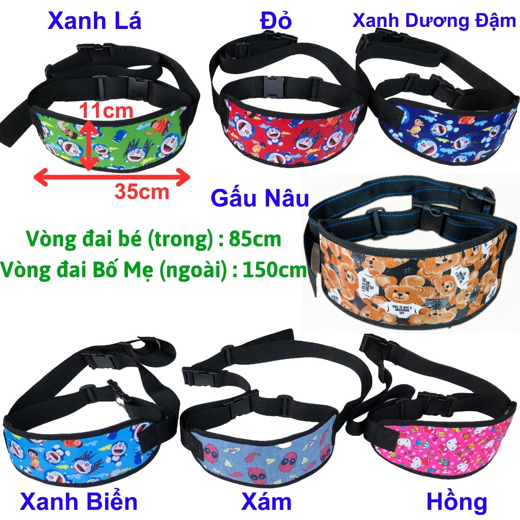 ĐAI AN TOÀN ĐI XE MÁY CHO BÉ , ĐAI HOẠT HÌNH CHỐNG THẤM , AN TOÀN