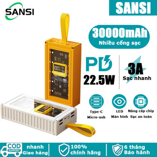 Sạc dự phòng 30000MAH Siêu nhanh PD20W 120W sạc nạp dùng 5 đầu ra 3 đầu vào có đèn LED hiển thị(siêu rẻ)