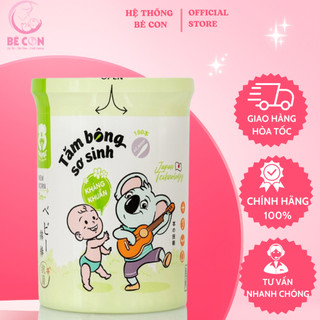 Tăm Bông Sơ Sinh Mipbi cho bé, thân giấy vệ sinh kháng khuẩn, hộp 180 cây