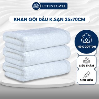 Khăn gội đầu Khách sạn 35x70cm LotusTowel, 100% COTTON, siêu mềm mịn, thấm hút, dày dặn
