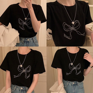 @LIANSTORE - Áo thun nơ QC (7080) basic dễ mix