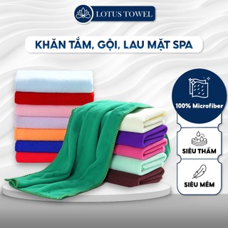 Khăn Quấn Đầu, Quấn Người Spa 100% Microfiber Mềm Mịn Thấm Hút Không Màu - LotusTowel