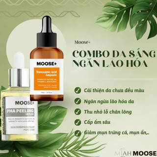 SET PEEL DA & AMPOULE NÁM MOOSE+ THU NHỎ LO CHAN LÔNG MỜ NÁM SÁNG DA