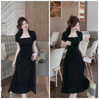 Váy đầm nữ dáng dài chất thun gân tăm mềm mịn co giãn thiết kế sang chảnh tôn dáng người mặc