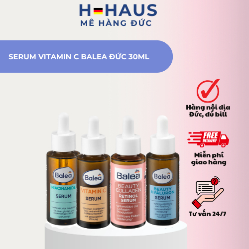 Serum Vitamin C Balea Đức 30ml - Sáng da, Chống lão hoá, Mờ thâm, Mờ nếp nhăn - Hàng nội địa Đức