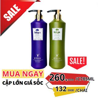 Bộ Dầu Gội - Dầu Xả Toco Collagen Chống Rụng Kích Thích Mọc Tóc 785ml