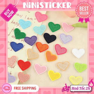 (21 Màu) Iron Patch, Miếng Ủi Thêu Quần Áo, Sticker Vá Đồ Rách Hình Trái Tim Nhỏ Ninisticker