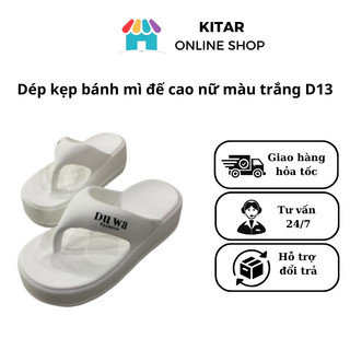 Dép nữ quai kẹp đế bánh mì 6cm chống trơn chất Eva nhẹ size 36-39 màu hồng,đen,trắng,xanh bơ,lá D13