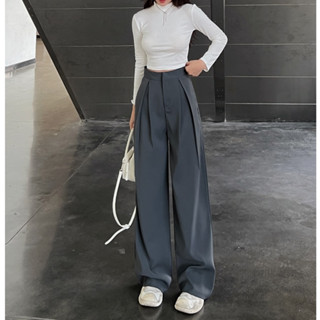 Quần tây ống rộng nữ DORIA chất gold hàn cao cấp phối croptop cá tính Quanongrong