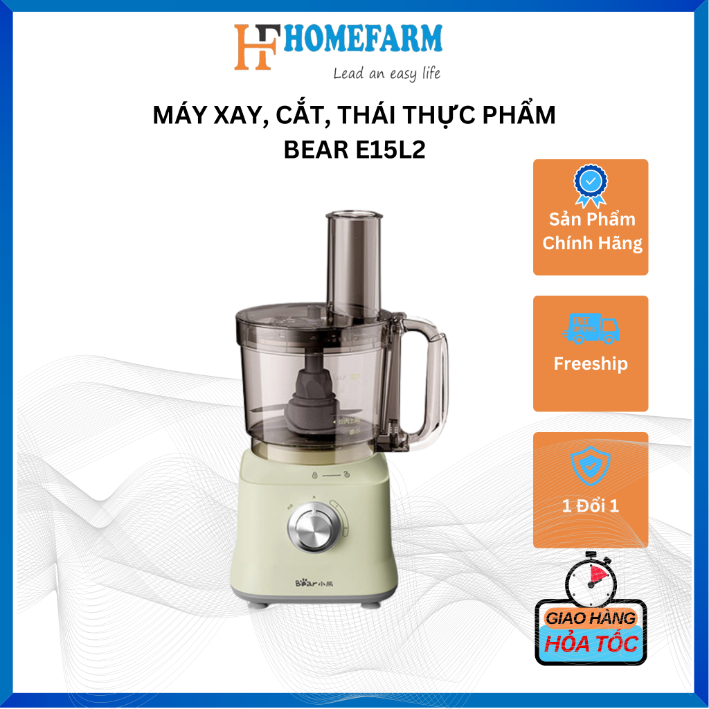 Máy xay, cắt, thái thực phẩm đa năng Bear E15L2 chính hãng