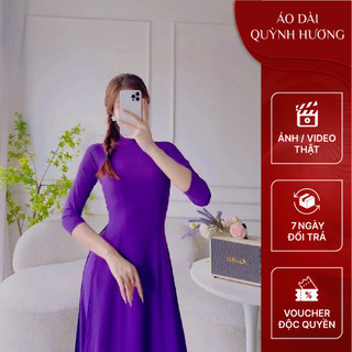 Áo dài truyền thống lụa mỹ tay lỡ màu Tím Huế siêu xinh by Quỳnh Hương