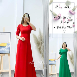 Áo dài lụa mỹ tay bồng