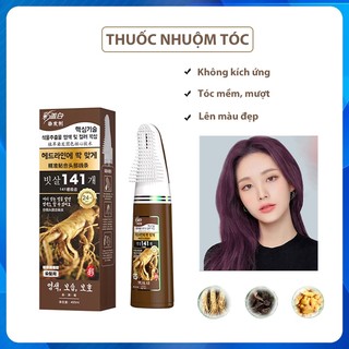 Thuốc nhuộm tóc thảo dược chiết xuất nhân sâm hàn quốc 400ml Thuốc nhuộm tóc không cần pha sử dụng đầu lược 141 răng