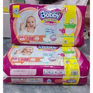 Tã bỉm bobby nb1 108 tặng thêm 6 tã quần dán một bên