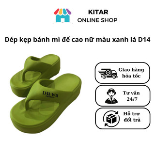 Dép nữ quai kẹp đế bánh mì 6cm chống trơn chất Eva nhẹ size 36-39 màu hồng,đen,trắng,xanh bơ,lá D14