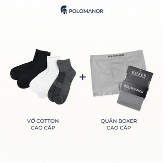  COMBO 1 đôi TẤT CỔ NGẮN + 1 quần BOXER CAO CẤP -  POLOMANOR