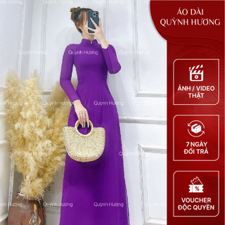 Áo dài truyền thống lụa chiffon 4 tà màu Tím Huế siêu xinh by Quỳnh Hương