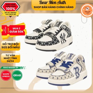 Giày Thể Thao MLB Chunky Liner Mid Classic Monogram Boston Red Sox 3Asxlm13n màu đen và xanh