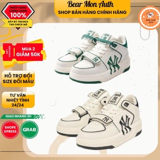 Giày Thể Thao MLB Chunky Liner Mid Basic New York Yankees 3Asxlmb3N Màu trắng logo ny màu đen và xanh lá Bear Mon Auth