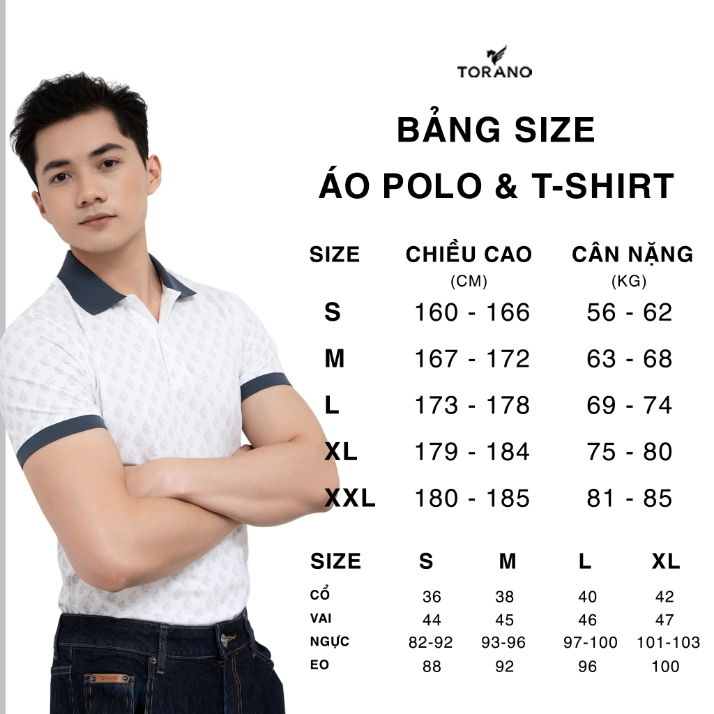 Áo polo nam TORANO MONOGRAM POLO bo kẻ chất thoáng khí thoải mái vải cotton trơn BASIC GSTP051 | BigBuy360 - bigbuy360.vn
