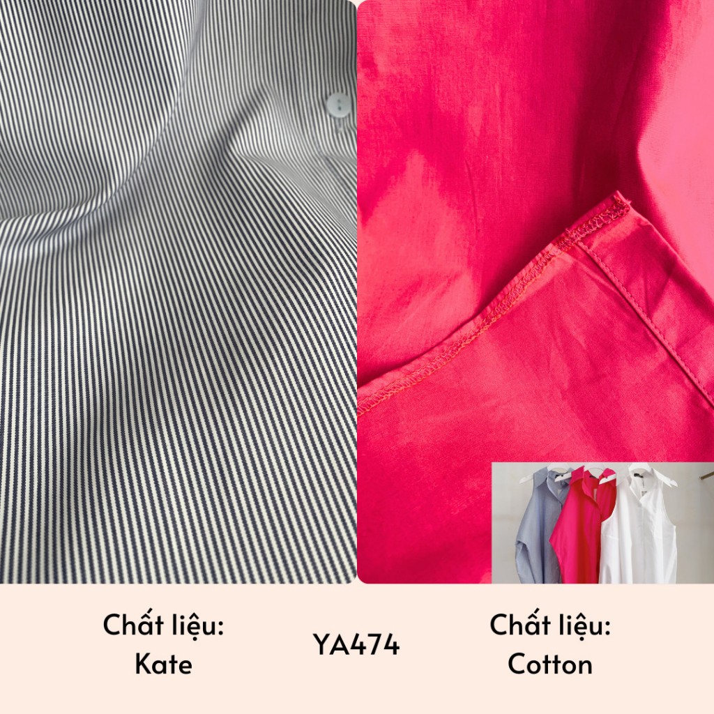 YU CHERRY | Áo sơmi basic kẻ sọc nhỏ khoét vai cách điệu Cutout Shoulder Shirt YA474