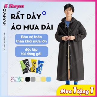 áo mưa mua1tặng1 Áo mưa xe máy bao phủ toàn bộ cơ thể để chống mưa dễ dàng 5 màu có sẵn Túi đóng gói cá nhân áo mưa bộ
