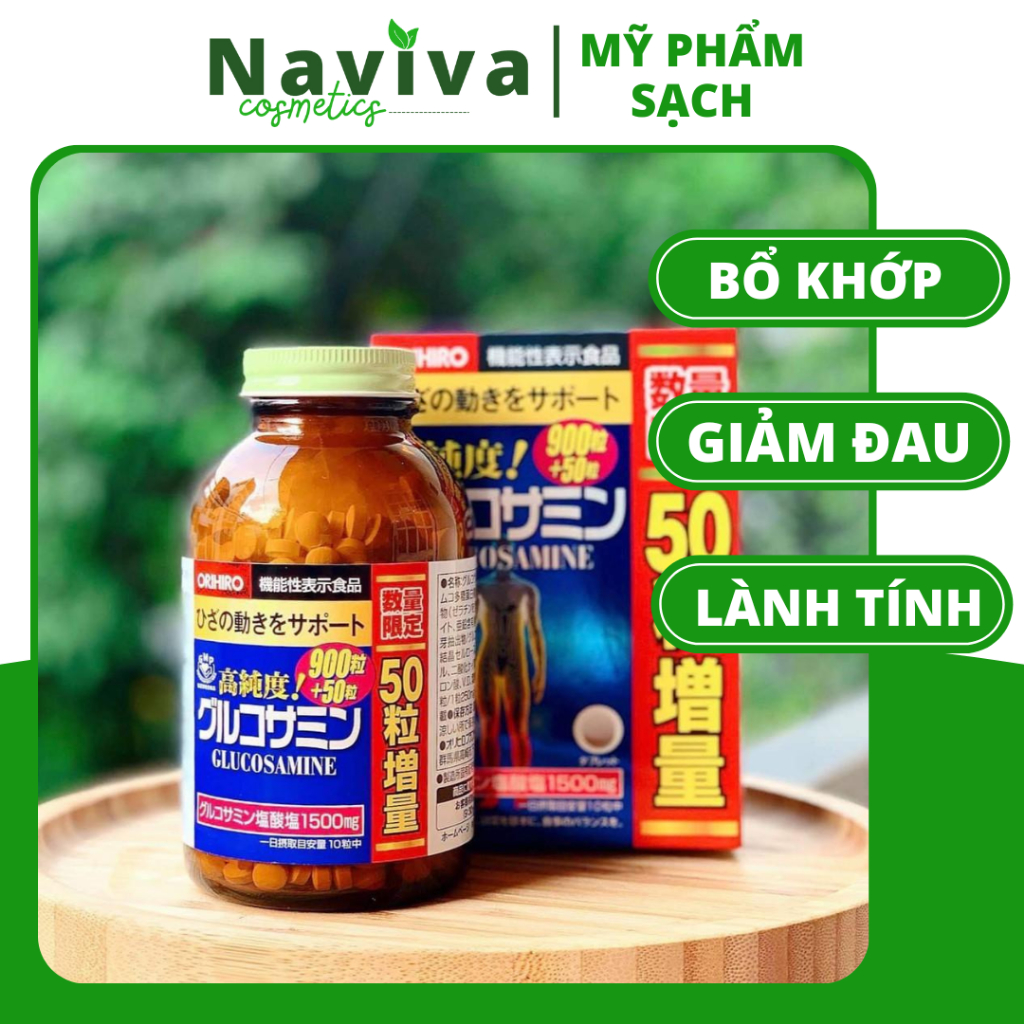 Viên uống bổ xương khớp Glucosamine Nhật Bản 900 viên, Viên giảm đau khớp Glucosamine Orihiro Nhật B