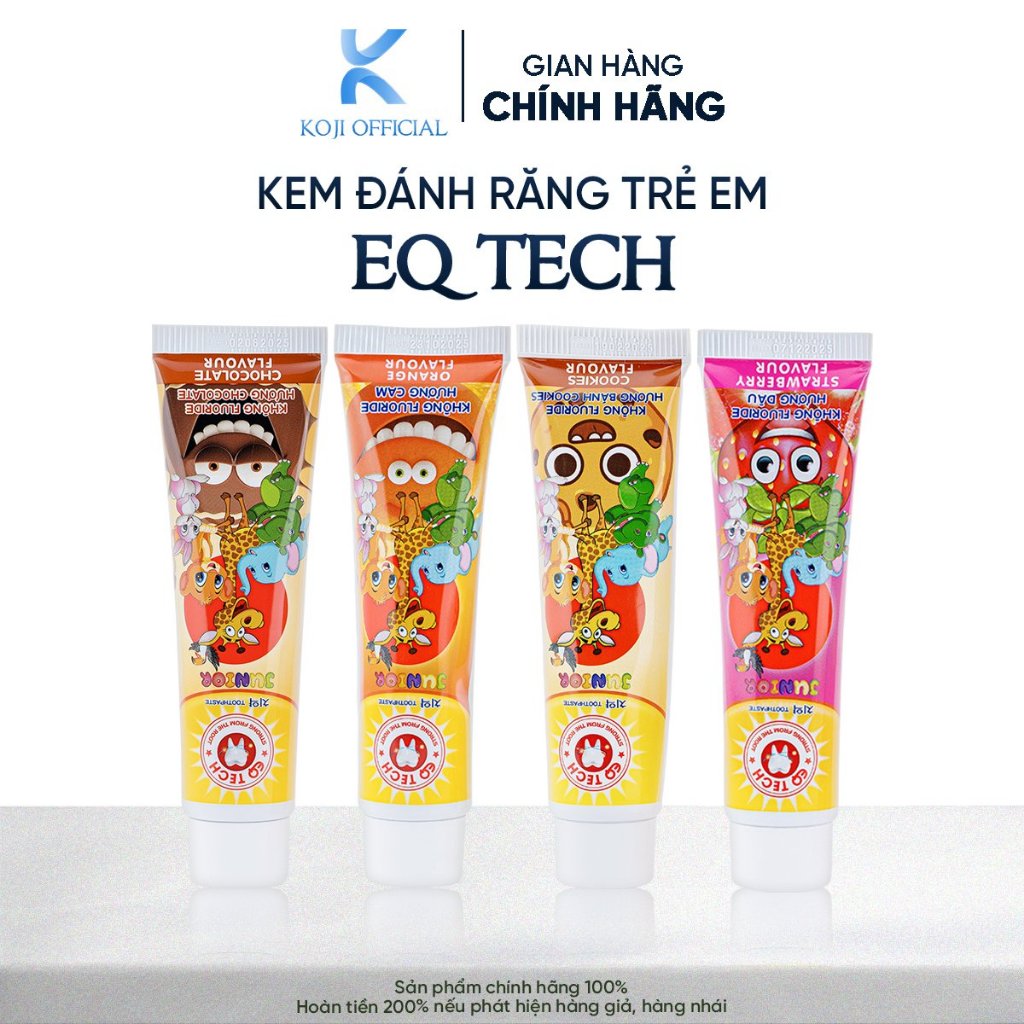 Kem đánh răng cho bé EQ Tech hương trái cây 75g an toàn cho trẻ em từ 2