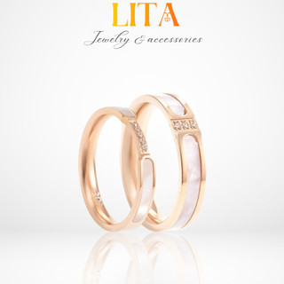 Nhẫn cặp đôi cde dreamy ring rose gold cde8020rg & cde8021rg lita jewelry