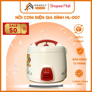 Nồi Cơm Điện Gia Đ9ình Homely HL-007, Nồi Nấu Đa Năng 700W Tặng Kèm Vỉ Hấp Tiện Dụng Điện Máy Homely