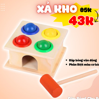 Đồ Chơi Hộp Đập Bóng Búa Gỗ Và 4 Bóng Vui Nhộn Cho Bé