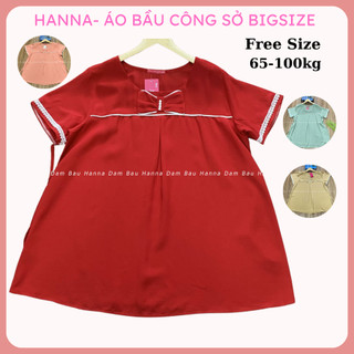 Áo bầu công sở big size cho bầu mập vải lụa chéo cao cấp không xù không nhăn không ra màu may kỹ