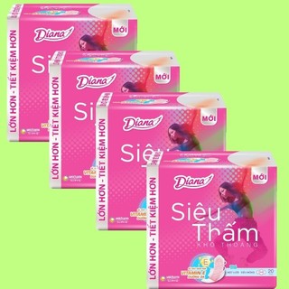 4 gói băng sinh Diana siêu thấm mỏng cánh