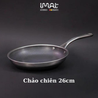 [Hàng chính hãng] Chảo chiên inox iMat Hybrid Blackcube 26cm, Phủ chống dính Daikin-Nhật Bản thế hệ mới