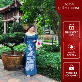 Áo dài thêu Sợi Bạc kết pha la ngọc trai sáng cho mẹ by Quỳnh Hương