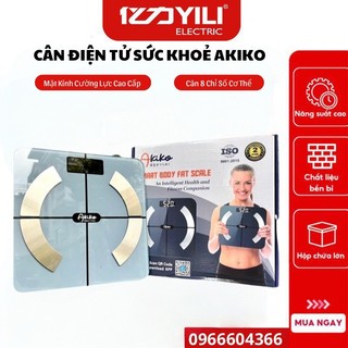 Cân Điện Tử Đa Năng AKIKO - Cân Sức Khỏe Mặt Kính Sang Trọng, Tiện Lợi, Bền Đẹp, Độ Chính Xác Cao,