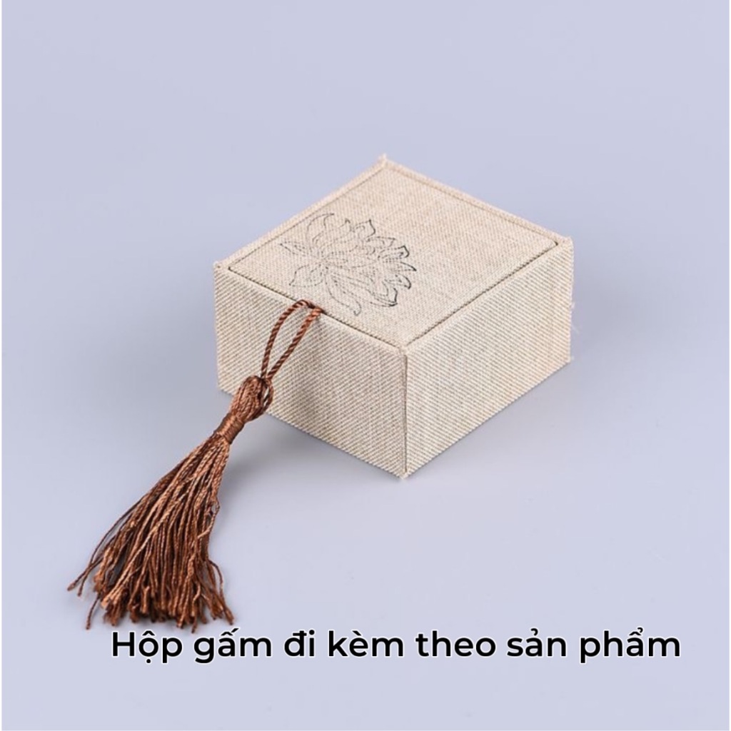 Hoa tai hoa sen bạc - Đi kèm hộp gấm - Phong cách cổ điển phật giáo