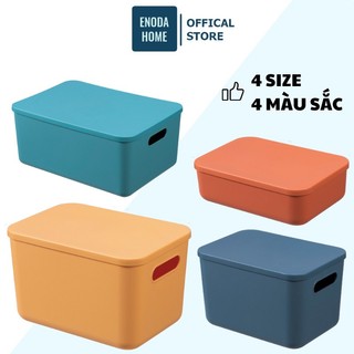  Hộp Đựng Đồ ENODA HOME Có Nắp Bằng Nhựa Hộp Nhựa Nhiều Màu Cói Nắp Chống Bụi Hiệu Quả Q020 