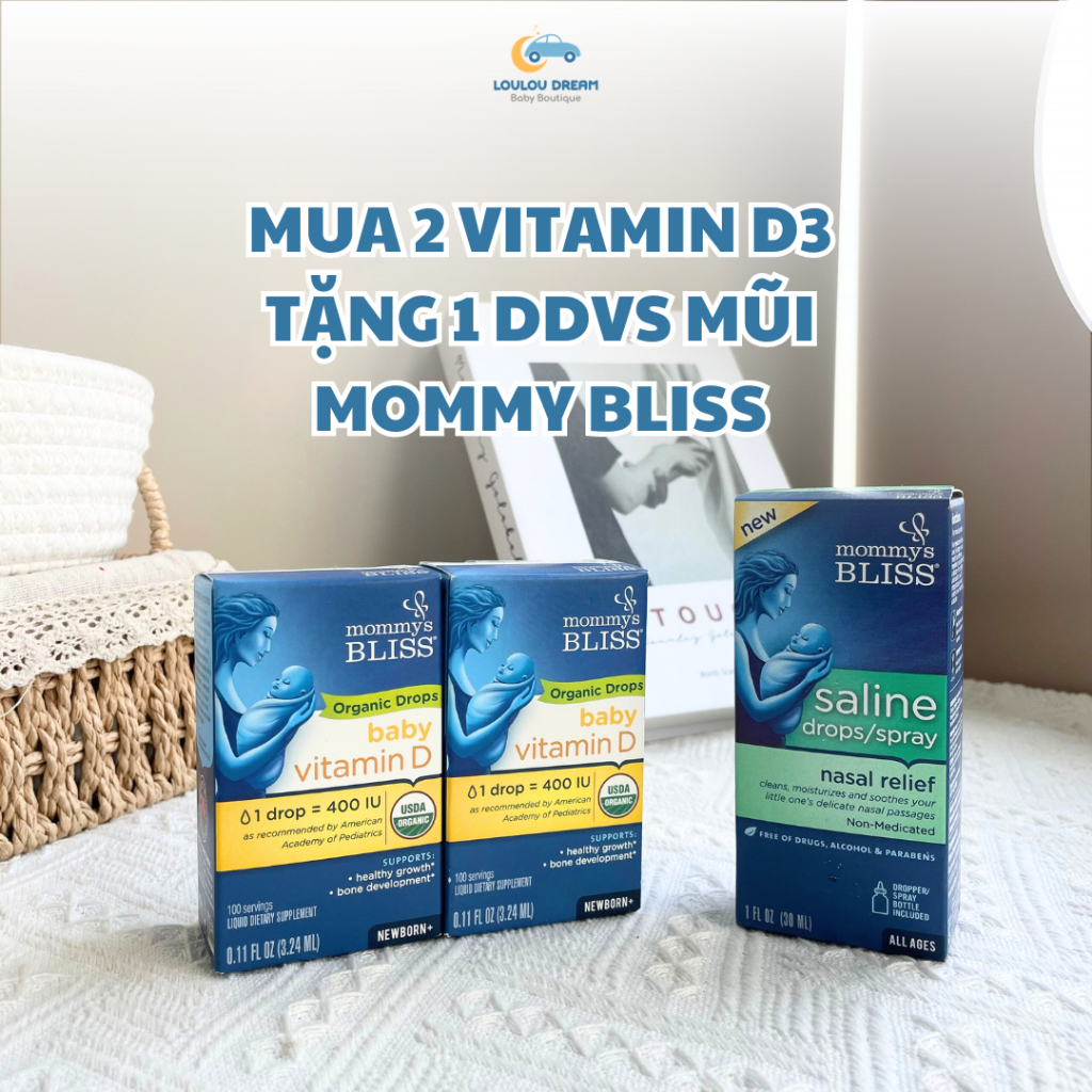 Vitamin D3 hữu cơ Mommy Bliss của Mỹ (Made in USA - Organic Drops) [SẴN]