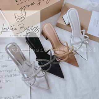 GUỐC NỮ LOVIIE BASIC - DÉP THỜI TRANG MŨI NHỌN 5 PHÂN - DÉP CAO GÓT 3 QUAI GÚT ĐÁ GIỮA D240316