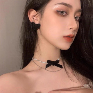 Vòng cổ nơ nhung đính đá - khanbandanahcm
