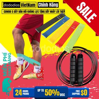 Dây Kháng Lực Bóng Đá Tập Lực Sút Tập Lực Sút Cổ Chân, Cơ Chân, Đùi Mông - Combo 5 Dây Tặng 1 Dây Nhảy Lõi Thép