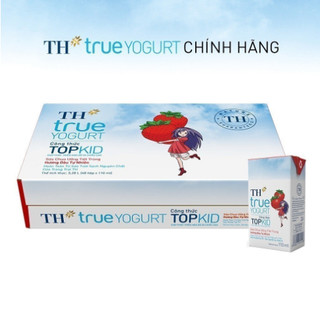 Thùng 48 hộp sữa chua uống tiệt trùng TOPKID hương dâu tự nhiên TH True Yogurt 110ml (110ml x 48)