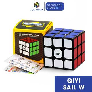 Rubik 3x3 Qiyi Sail W Sticker/ Stickerless - Đồ Chơi Rubik 3 Tầng  (Màu Đen/ Trắng) - ZyO Rubik