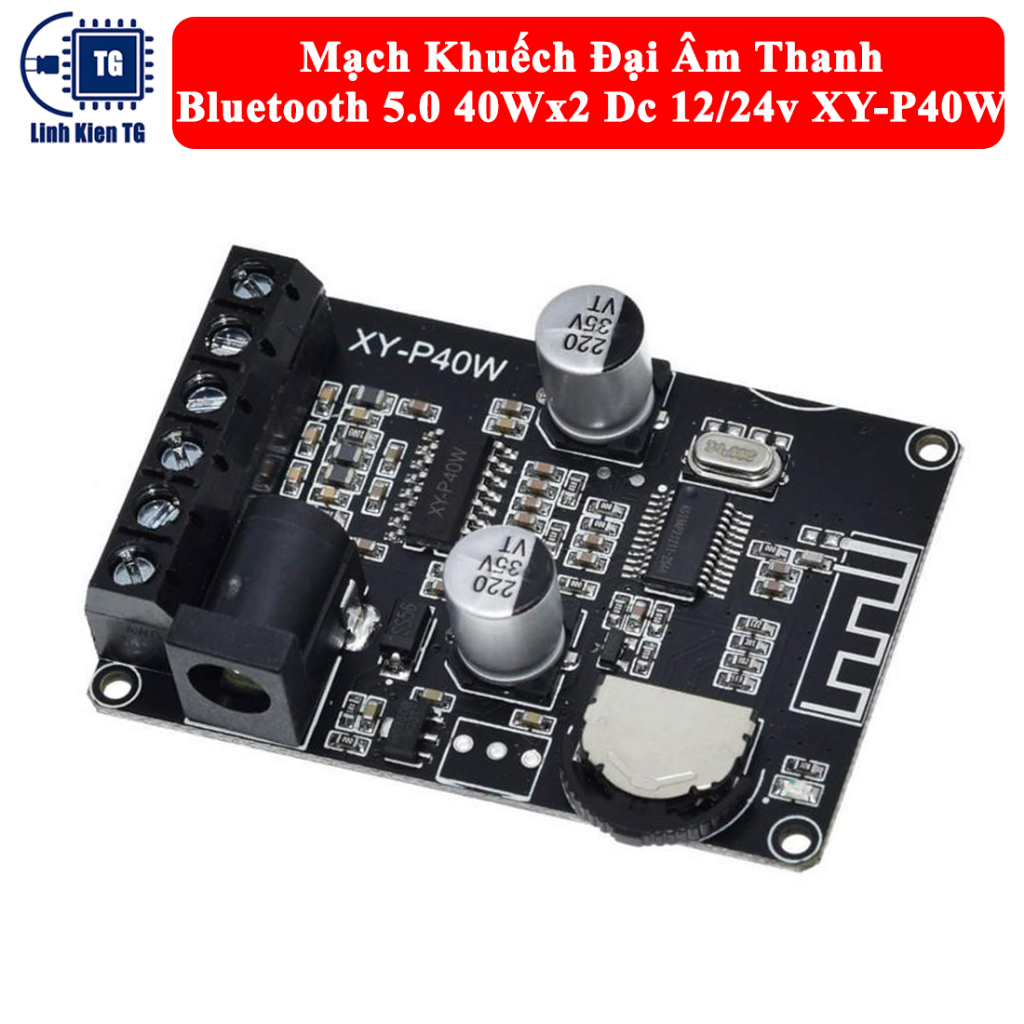 Mạch Khuếch Đại Âm Thanh Bluetooth 5.0 40wx2 Dc 12 / 24v XY-P40W
